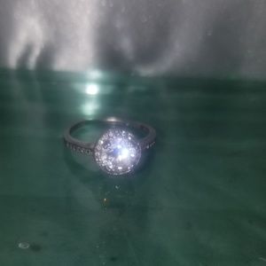 Beautiful sterling sliver CZ engagement ring